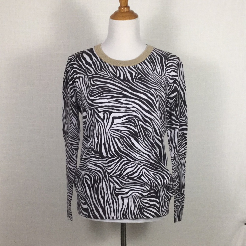 Michael Kors animal-print crewneck light sweater
